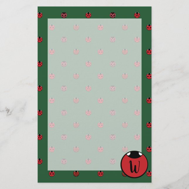 Ladybug Polka dots Stationery Brevpapper (Framsida)