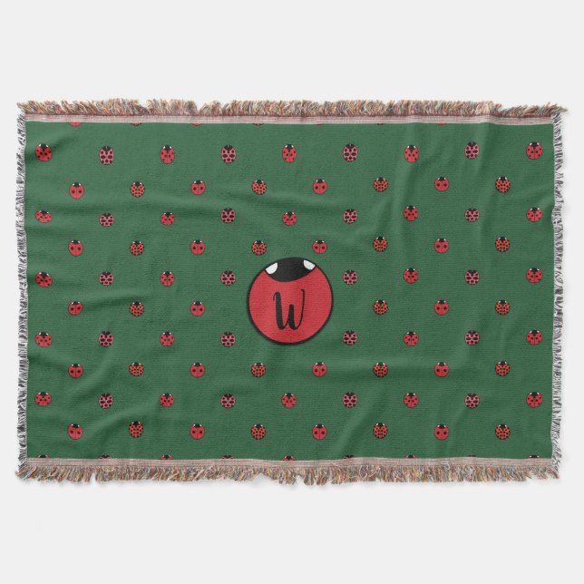 Ladybug Polka dots Throw Blanket Filt (Framsidan)