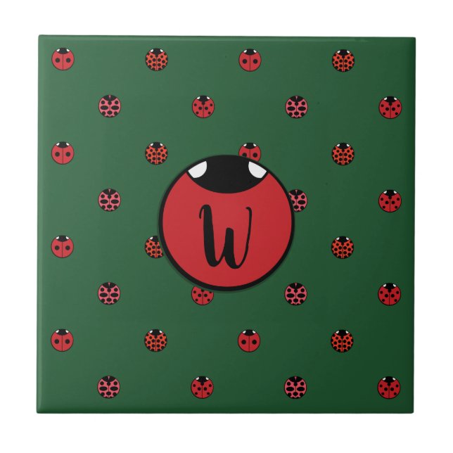 Ladybug Polka dots Tile Kakelplatta (Framsidan)