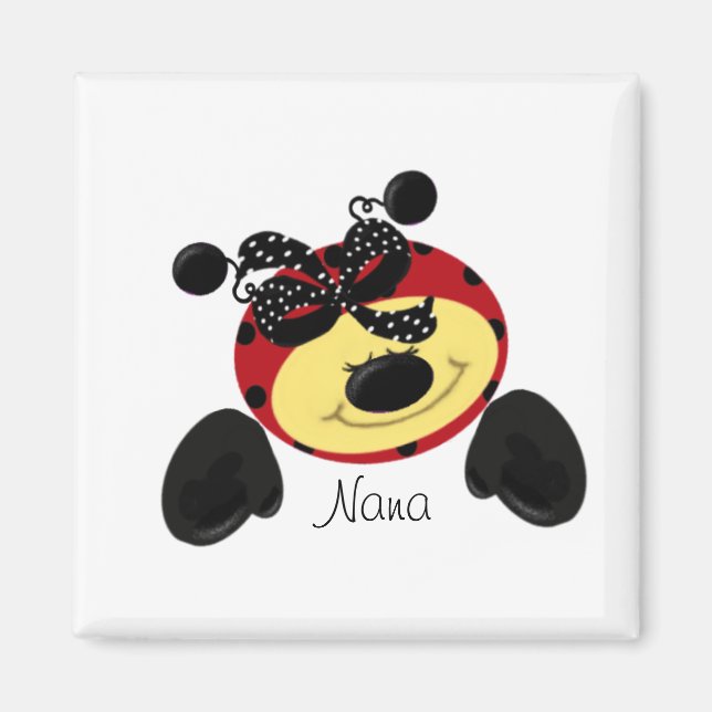 Ladybug Polka Nana Magnet (Framsidan)