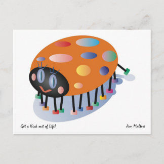 LADYBUG POSTCARD HÄLSNING / JIM MALTESE VYKORT