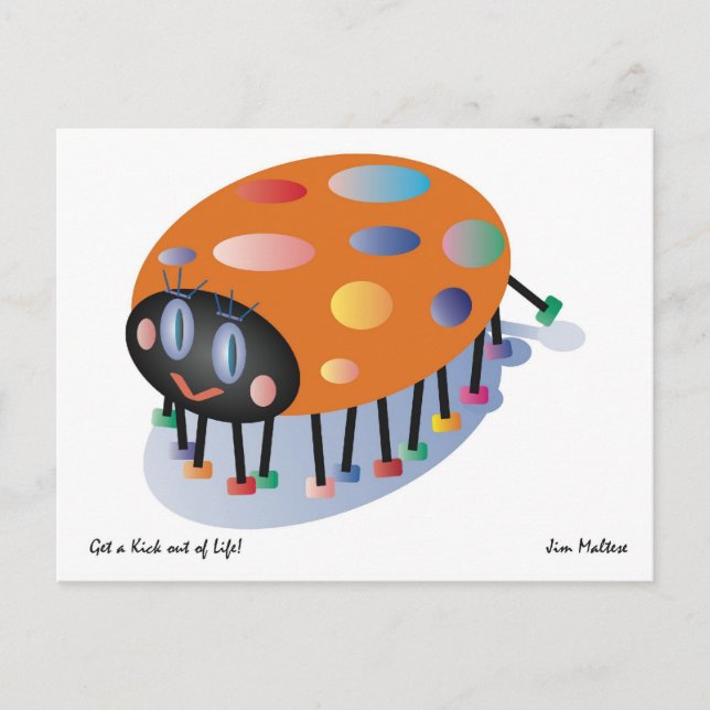 LADYBUG POSTCARD HÄLSNING / JIM MALTESE VYKORT (Framsida)