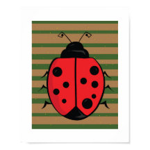 Ladybug Poster Skriv ut för barn Room