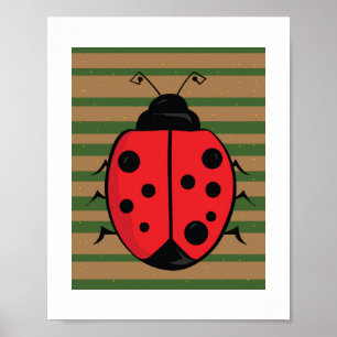 Ladybug Poster Skriv ut för barn Room