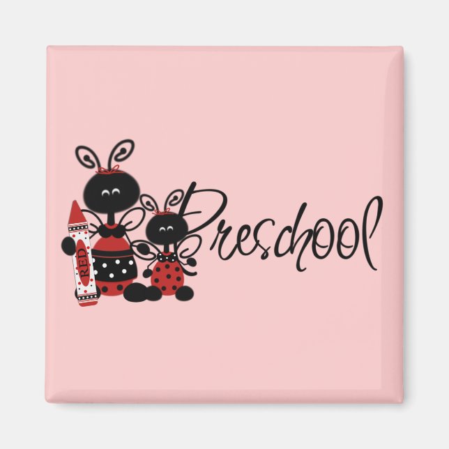 Ladybug Preschool Tshirts och Gifts Magnet (Framsidan)