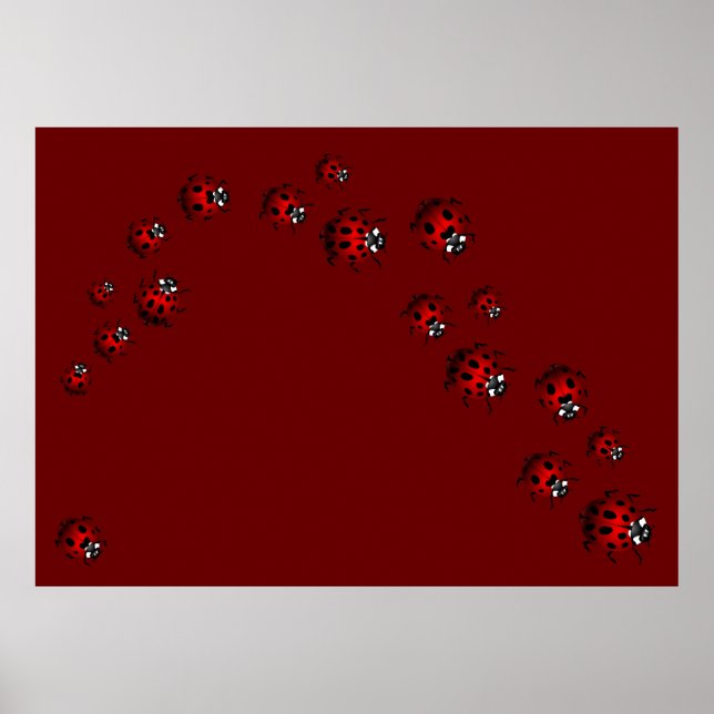 Ladybug Print Ladybird Art Large Ladybug Poster (Framsidan)