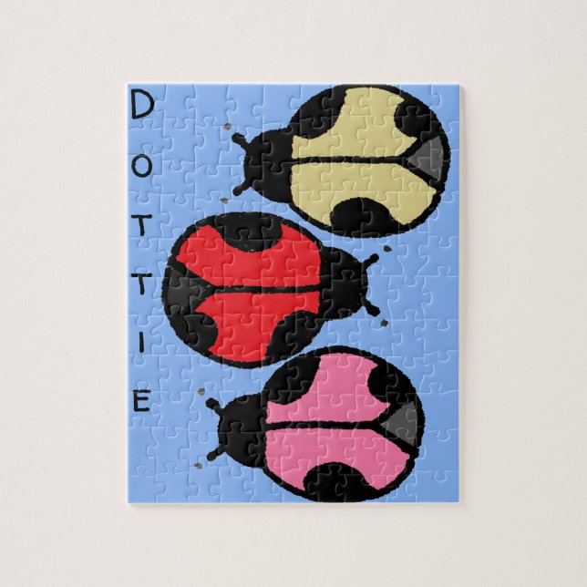 Ladybug Puzzle med Anpassningsbar Text Pussel (Vertikal)