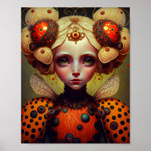 Ladybug Queen 2 Cute Fantasy Art Poster