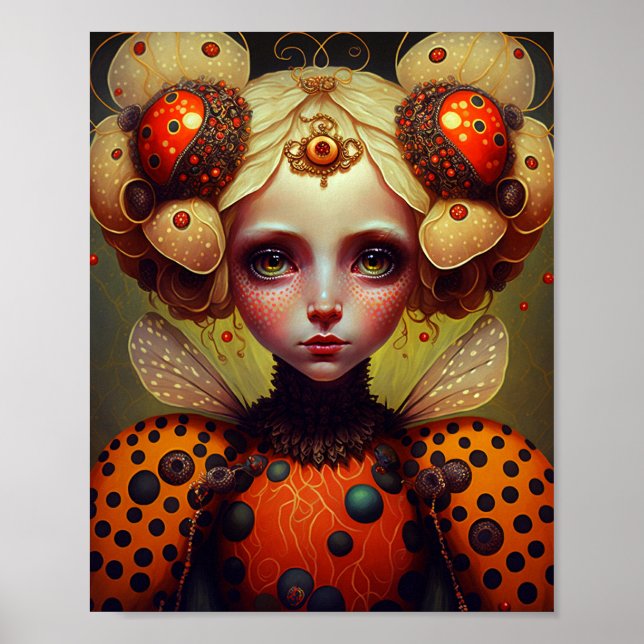 Ladybug Queen 2 Cute Fantasy Art Poster (Framsidan)
