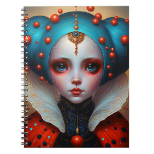 Ladybug Queen Cute Fantasy Art Anteckningsbok