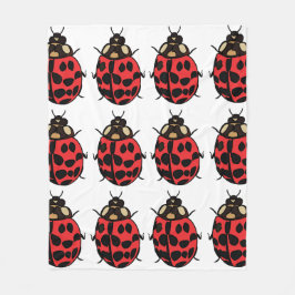 Ladybug Red Black Insekt Ladybug Fleecefilt