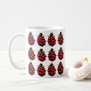Ladybug Red Black Insekt Ladybug Kaffemugg
