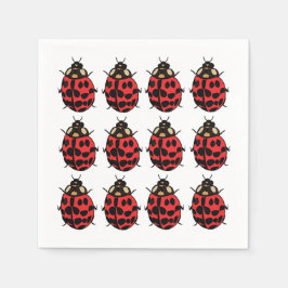 Ladybug Red Black Insekt Ladybug Party Pappersservett