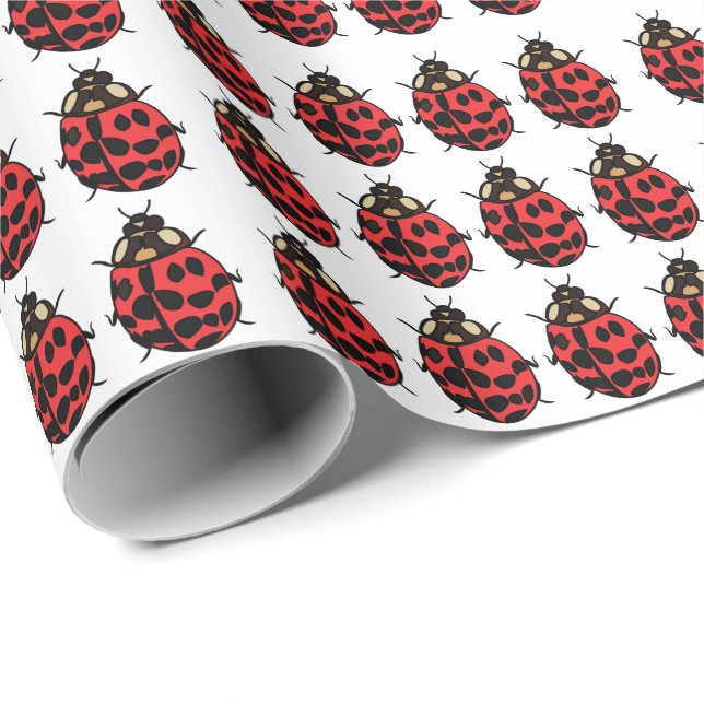Ladybug Red Black Insekt Ladybug Presentpapper (Rullad Hörn)