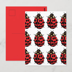 Ladybug Red Black Insekt Ladybug Vykort