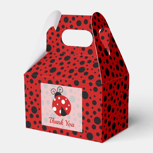 Ladybug Red Black Ram Polka dots Barns födelsedag Presentaskar (Framsidan Sidan)