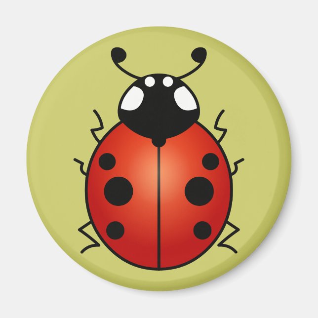 Ladybug Red Black Spots Ladybird Beetle Magnet (Framsidan)
