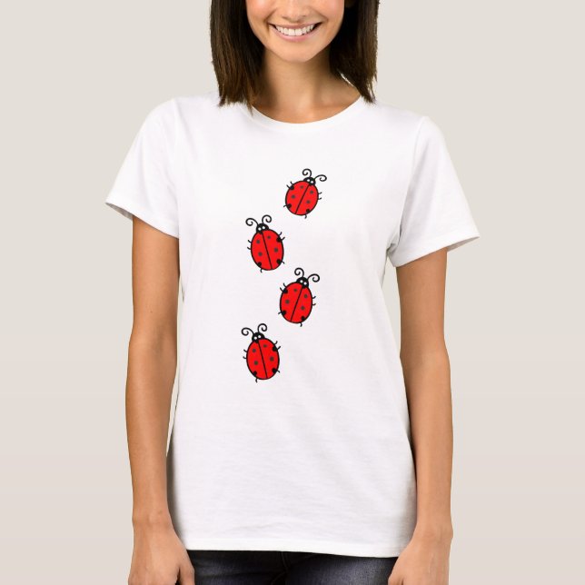 Ladybug Red Black T Shirt (Framsida)