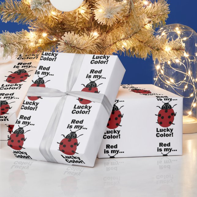 Ladybug Red Is My Lucky Color Funny Insect Presentpapper (Helgdagar)