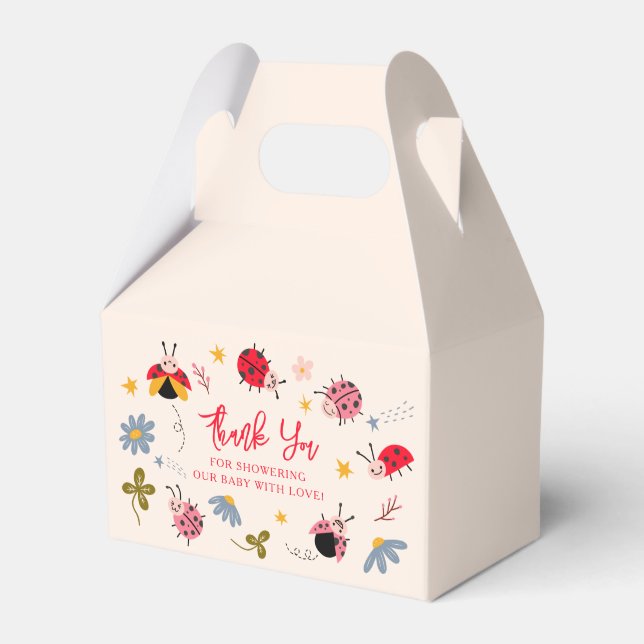 Ladybug Red Kryp Baby Shower Presentaskar (Framsidan Sidan)