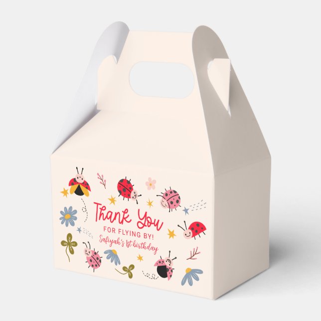 Ladybug Red Kryp Födelsedagsfest Presentaskar (Framsidan Sidan)