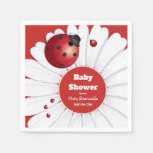 Ladybug Red White Black Baby Shower Pappersservett