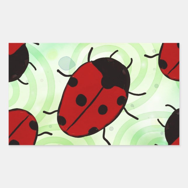 Ladybug Rektangulärt Klistermärke (Framsida)