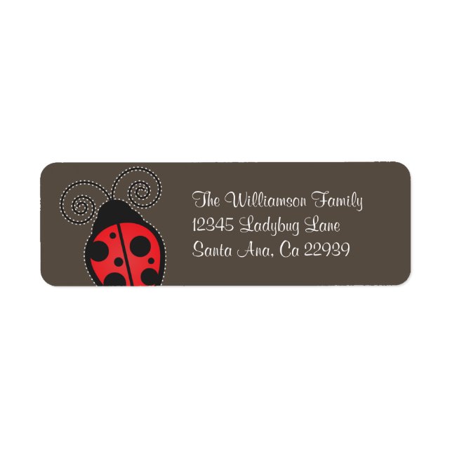 Ladybug Returetiketters Returadress Etikett (Framsidan)
