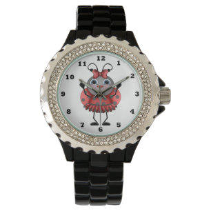 Ladybug Rhinestone-kvinnor vaktar Armbandsur