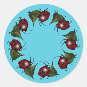 Ladybug Ring Stickers Runt Klistermärke