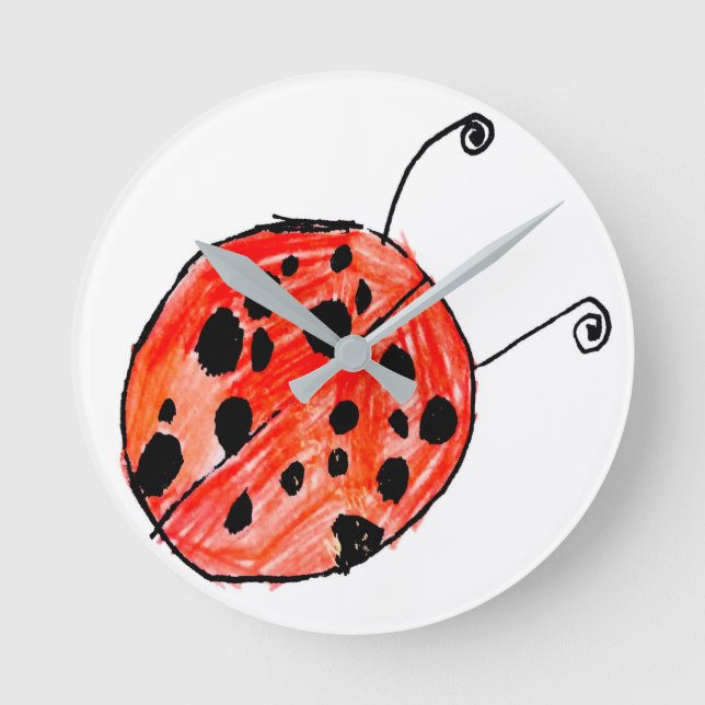 Ladybug Rund Klocka (Framsida)