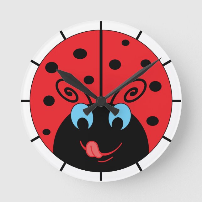Ladybug Rund Klocka (Framsida)