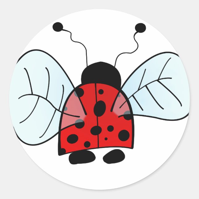 Ladybug Runt Klistermärke (Framsida)