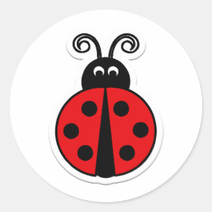 ladybug runt klistermärke