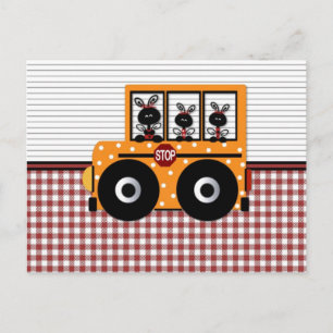 Ladybug Schoolbus Card Vykort