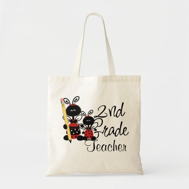 Ladybug Second Klass Teacher's Tote Bag Tygkasse (Framsidan)