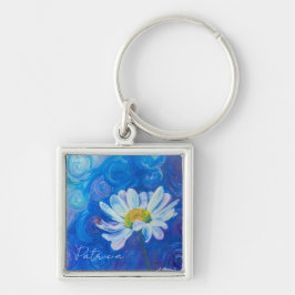 "Ladybug Sergranat" Keychain Fyrkantig Silverfärgad Nyckelring