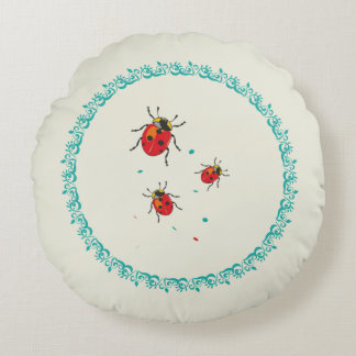 LadyBug Serie - Round Pillow Rund Kudde