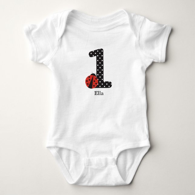 Ladybug shirt for baby första födelsedag tee (Framsida)