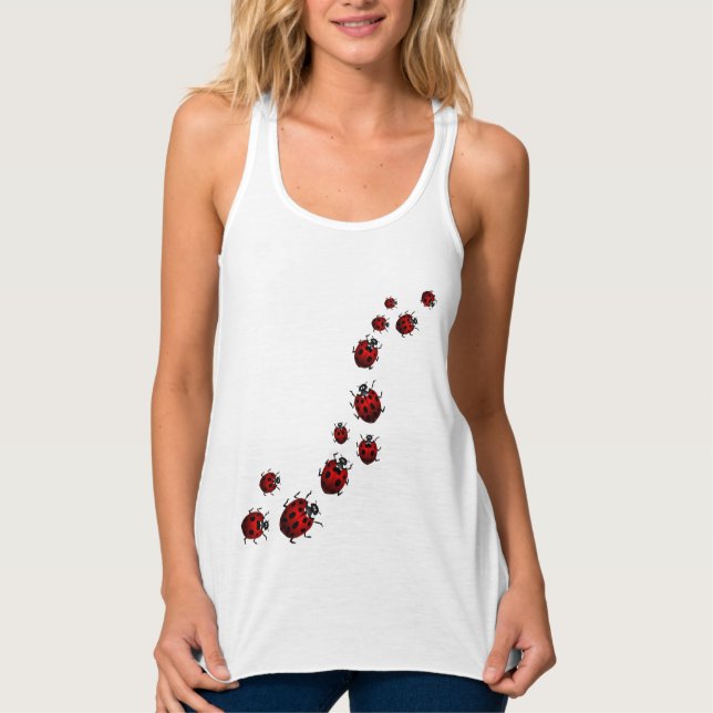 Ladybug Shirts Dam Tanktop Ladybug Shirt Linne Med Racerback (Framsida)