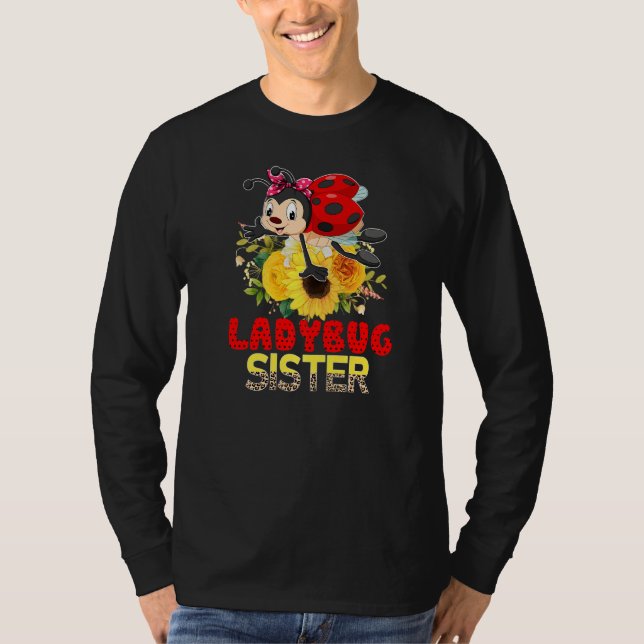 Ladybug Sister Leopard Blommigt Ladybug Proud Sist T Shirt (Framsida)