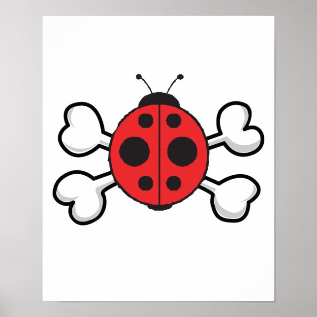 ladybug Skull och Crossbone Poster (Framsidan)