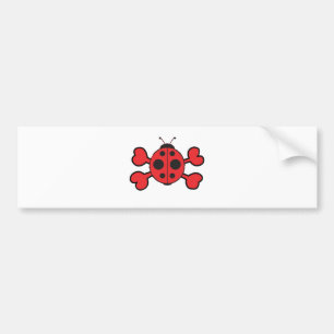 ladybug Skull Red Crossbone Bildekal