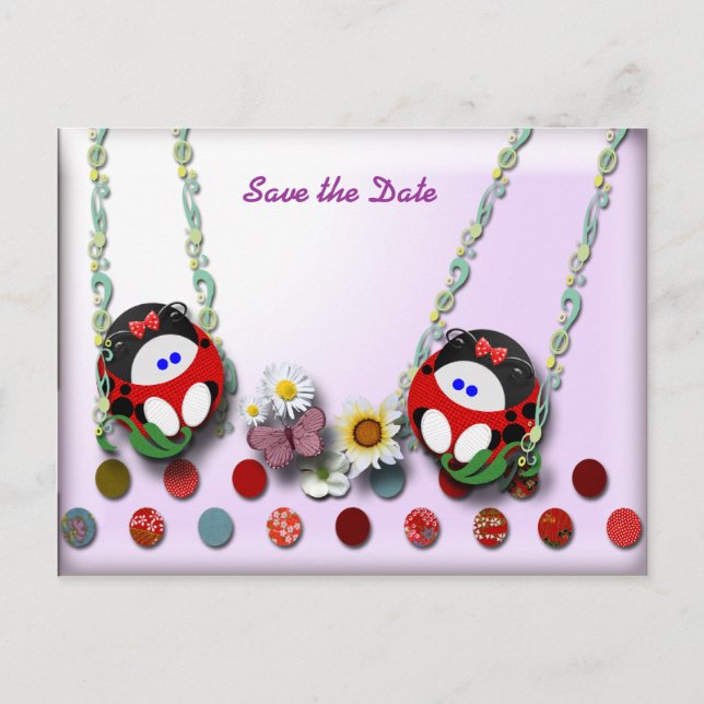 Ladybug Spädbarn Meddelande Vykort (Framsida)