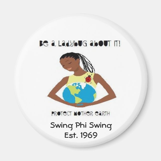 Ladybug Sparar jorden Magnet (Framsidan)