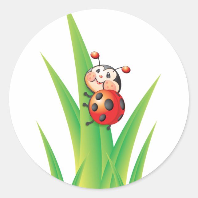 Ladybug Sticker Runt Klistermärke (Framsida)