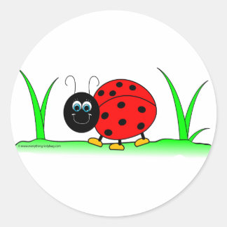 Ladybug Sticker Runt Klistermärke
