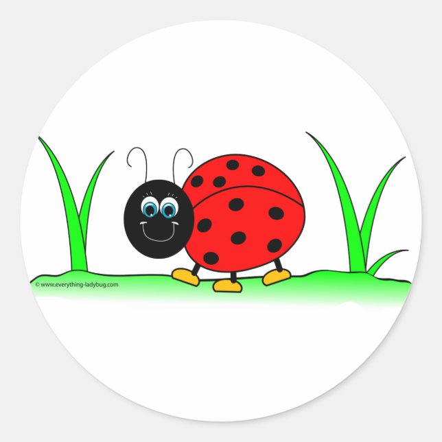 Ladybug Sticker Runt Klistermärke (Framsida)