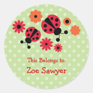 Ladybug Sticker Runt Klistermärke