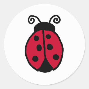 Ladybug Sticker Runt Klistermärke